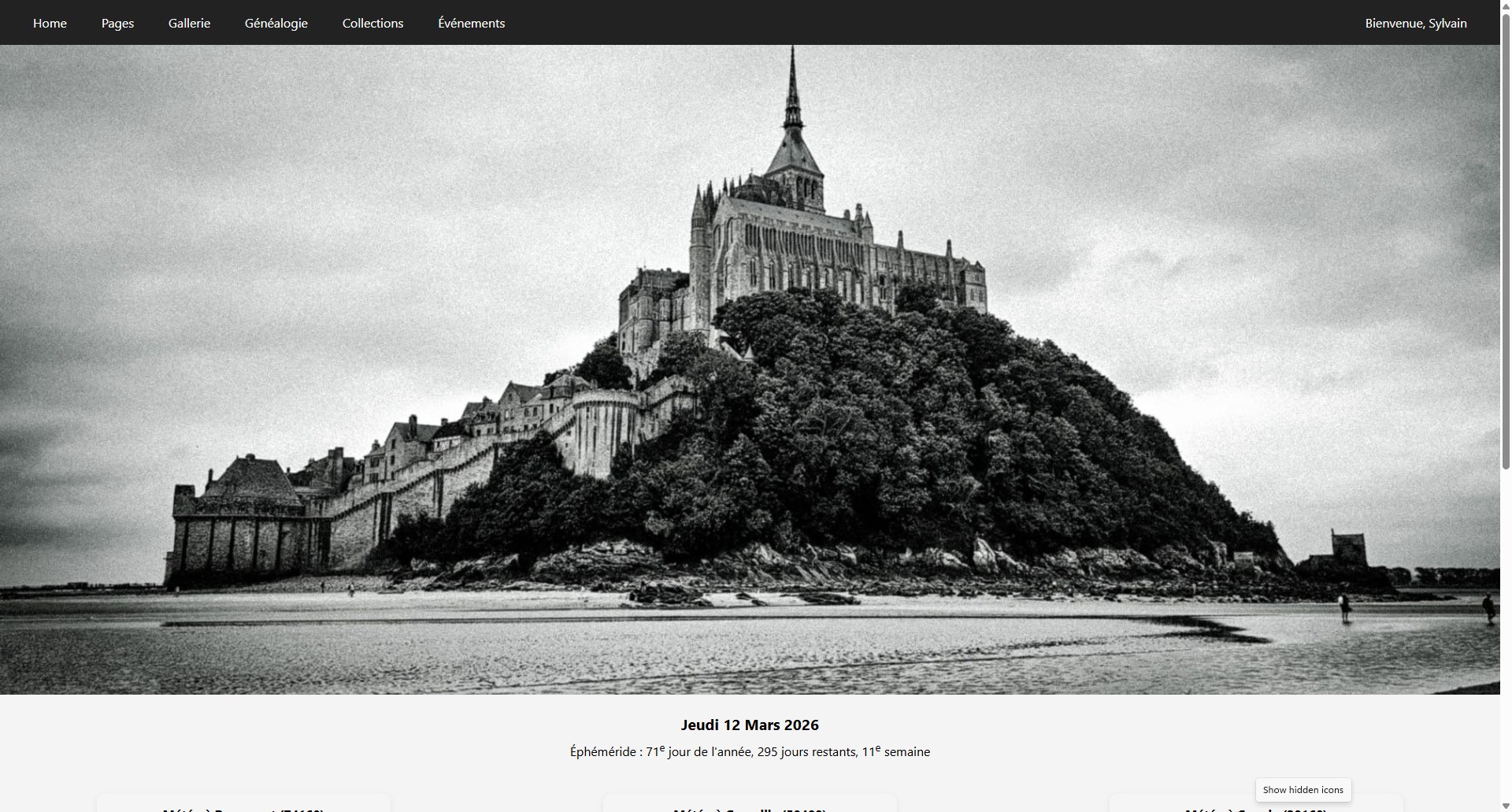 Page d'accueil
